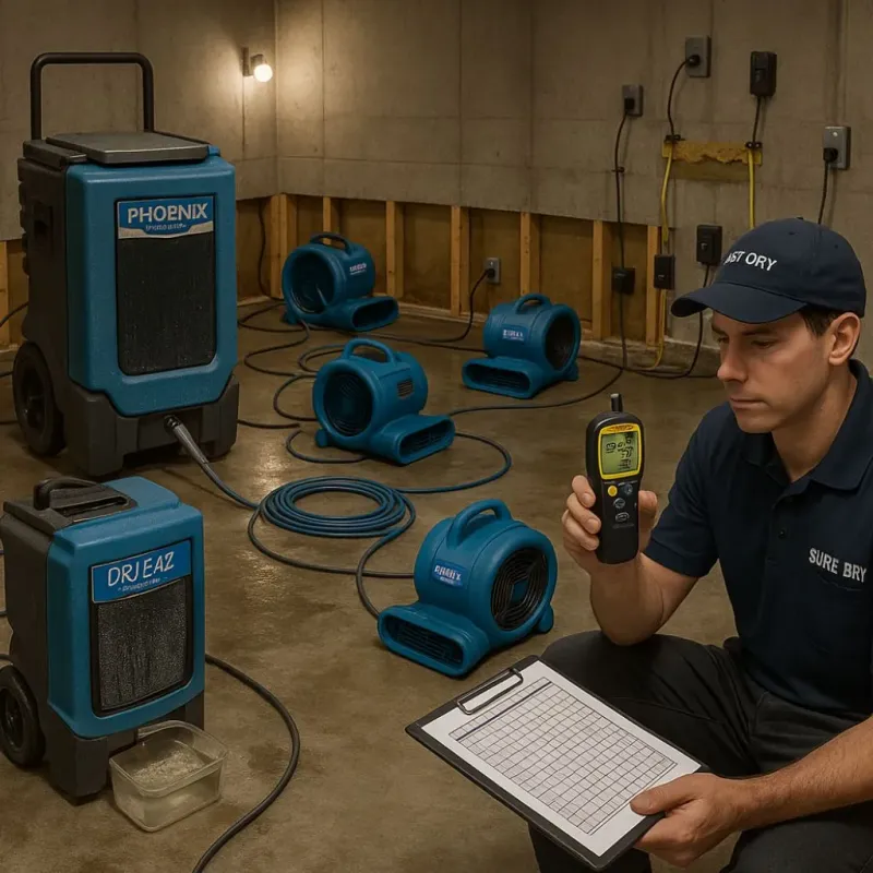 Structural Drying and Dehumidification process in Springtown, TX